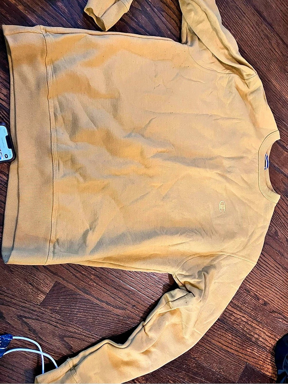 Champion Authentic Athleticwear Crewneck Sweatshirt Yellow & Gray Size Medium